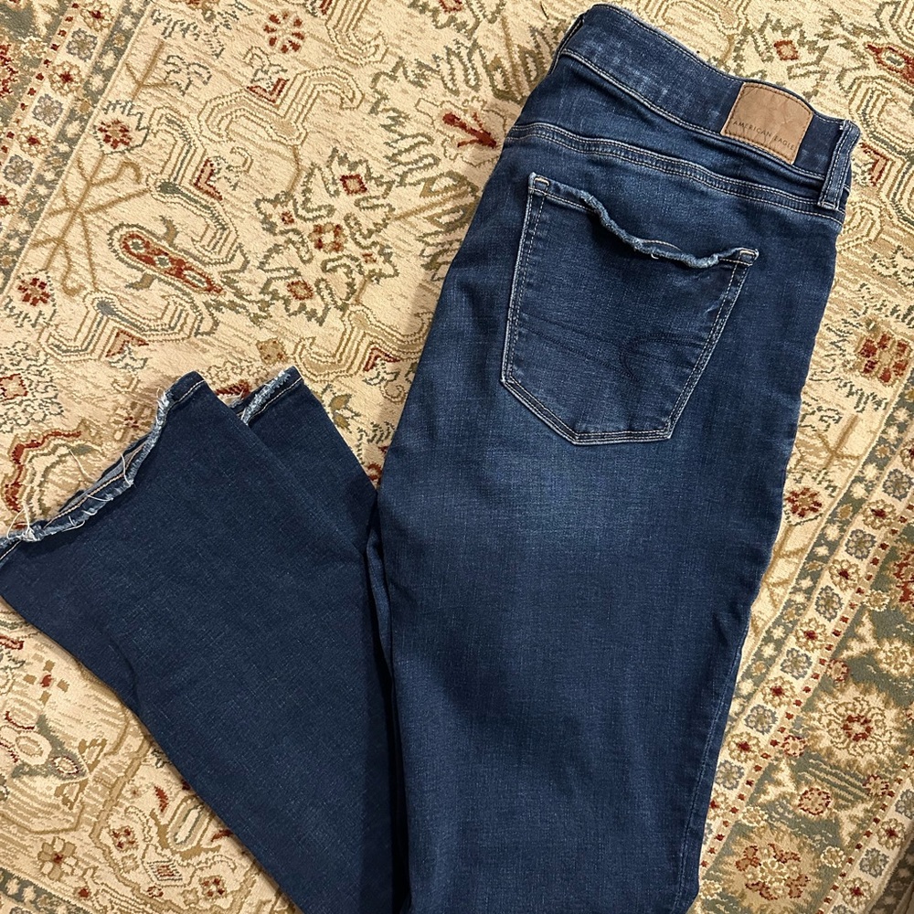 American Eagle Outfitters Dark Blue Straight Leg Jeans